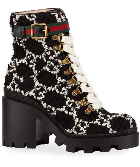 gucci trip leather booties with color laces|designer Gucci lace boots.